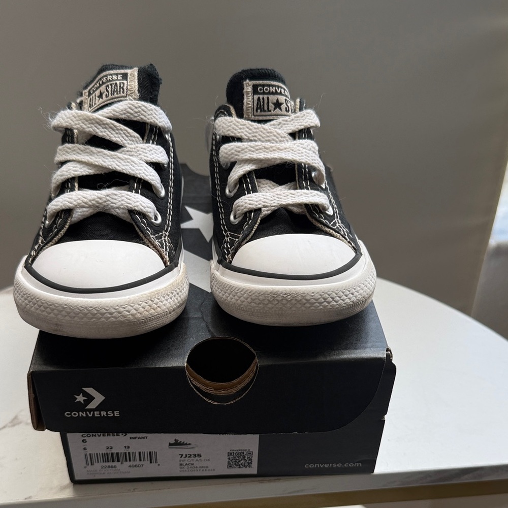 Converse Kids Classic Black and White Low Top Sneakers